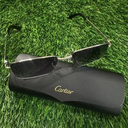 CARTIER SILVER/BLACK SUNGLASSES 