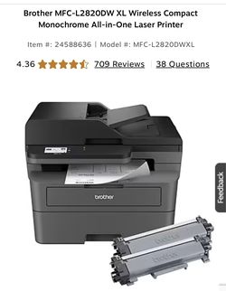 BRAND NEW IN BOX Brother MFC-L2820DW XL Wireless Compact Monochrome All-in-One Laser Printer