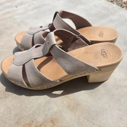 UGG Jennie Leather Wedge Sandals Women's 9