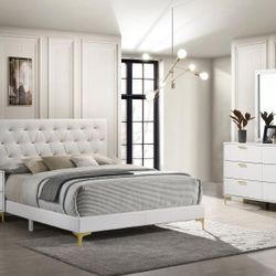 White Bedroom Set Queen Bed Dresser Mirror And Nightstand 
