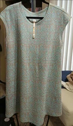 Uncle Frank Women's Mini Dress Multicolor Short Size Medium Gray & Turquoise