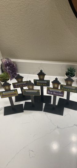 New Orleans Street Sign Miniature Decor Set
