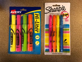 Avery Hi-Liter and Sharpie Highlighters