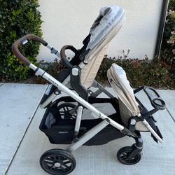 Almost Brand New Uppababy Vista V2 Declan Double Stroller