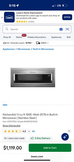 Low Profile Kitchen Aid Microwave