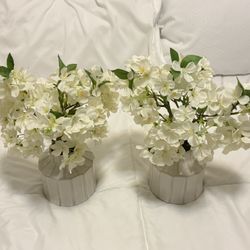 Ceramic Vase Flowers (QTY 2)