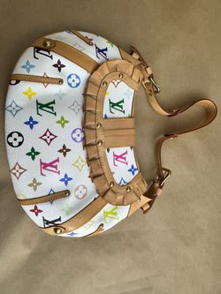 Louis Vuitton Limited Edition White Monogram Multicolore Leonor Bag