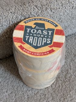 125 beer coasters sealed Spoetzl shiner toast troops boot campaign