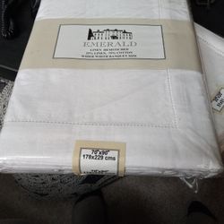 Cotton Linen Blend Oblong Tablecloth And Napkins (6)