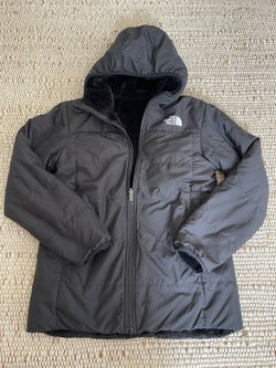 Girls Black Reversible Northface Jacket XL 14/16