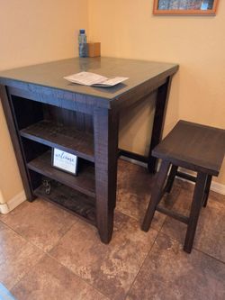 Used Brown Wooden Table Stools