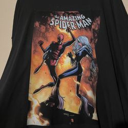 The Amazing Spider-Man Black Cat Marvel T Shirt Graphic Tee Adult 5XL NWOT 