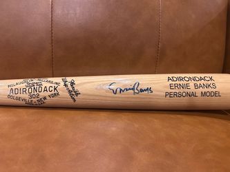Ernie Banks Autographed Bat