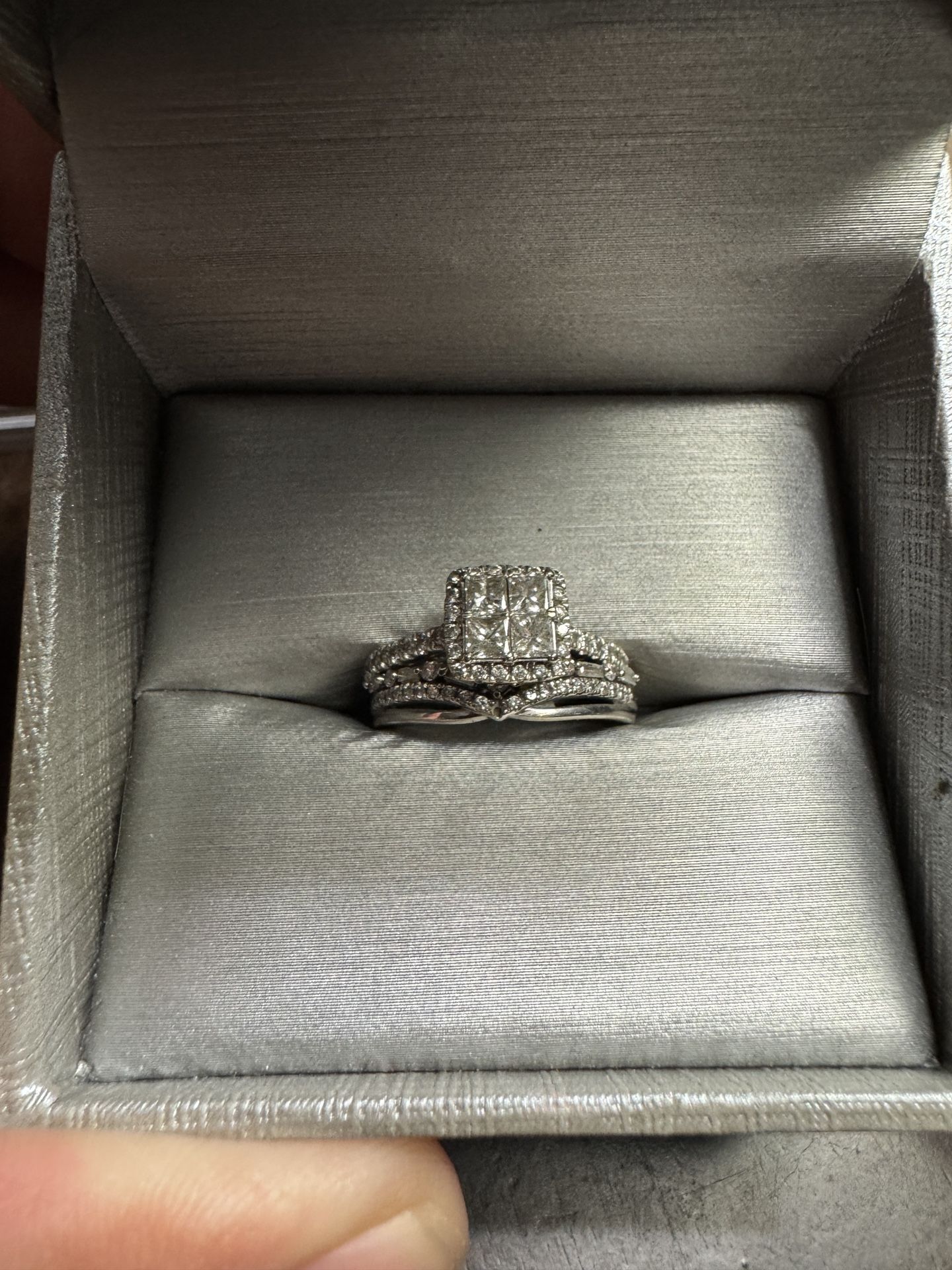 White gold engagement ring