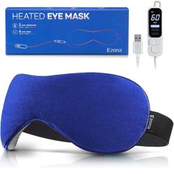 Heated Eye Mask with Temperature & Timer Control - USB Eye Heating Pad