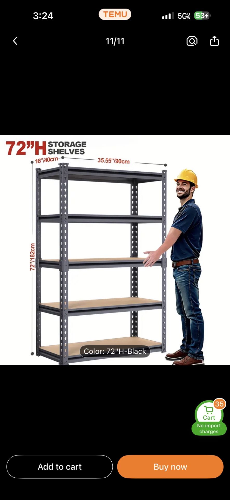 Garage / Basement 72’ Storage Shelf - Brand New