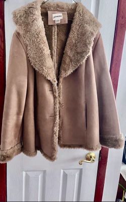St. John's Bay faux suede and faux fur lined Penny Lane style jacket.