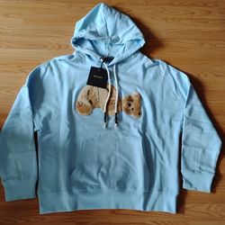 Palm Angels "Kill The Bear" Hoodie in light blue Mew with Tags sz L