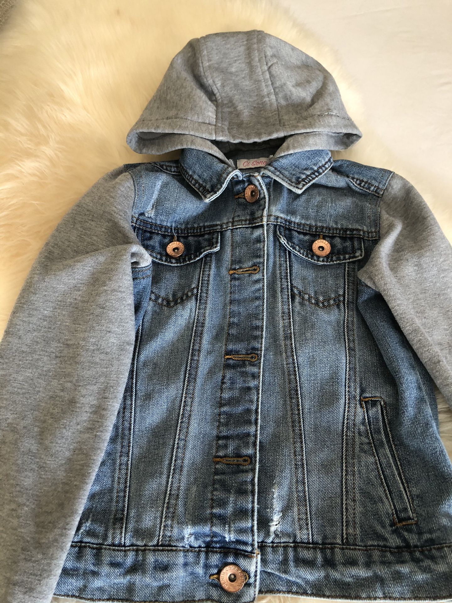 Jeans jackets with sweater long sleeves