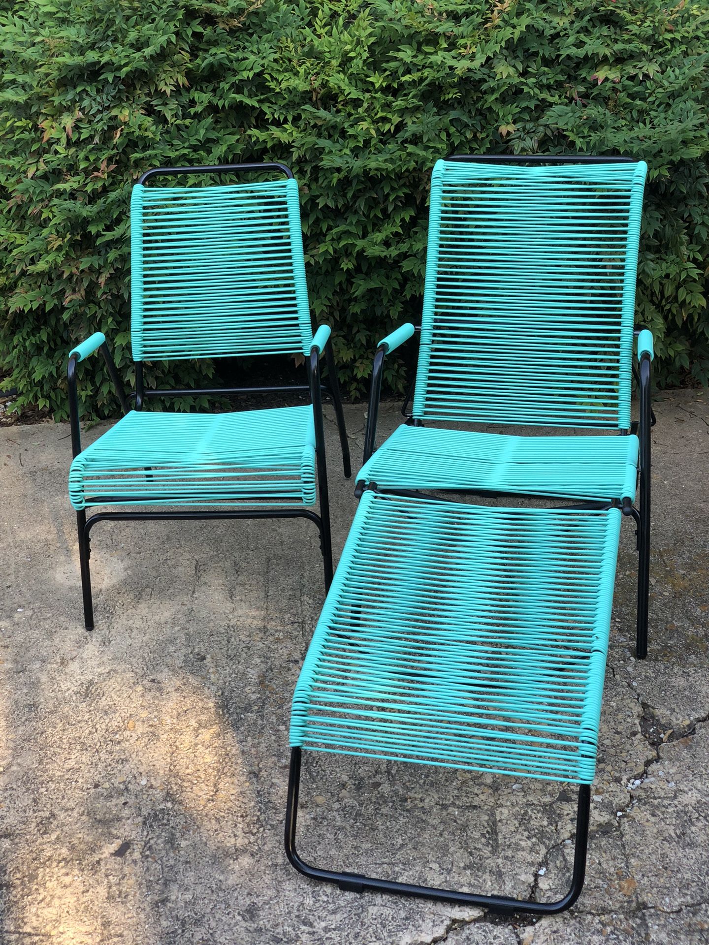 Vintage 1960s Ames Aire Patio Chair And Lounger