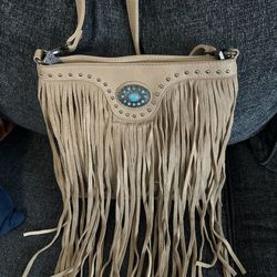 Montana West Genuine Leather Tan Crossbody Purse