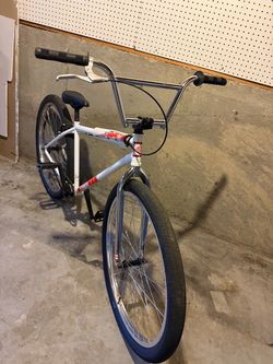 BMX Bike White Frame Chrome Wheels