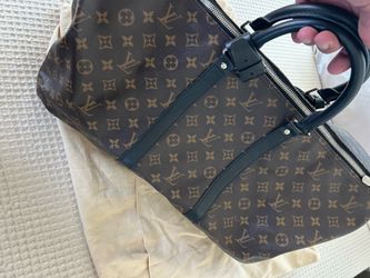 Louis Vuitton Keepall Bandoulière 55 Monogram Macassar Duffel Bag