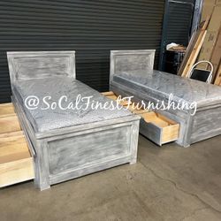 Twin Bed With Drawers And Mattress