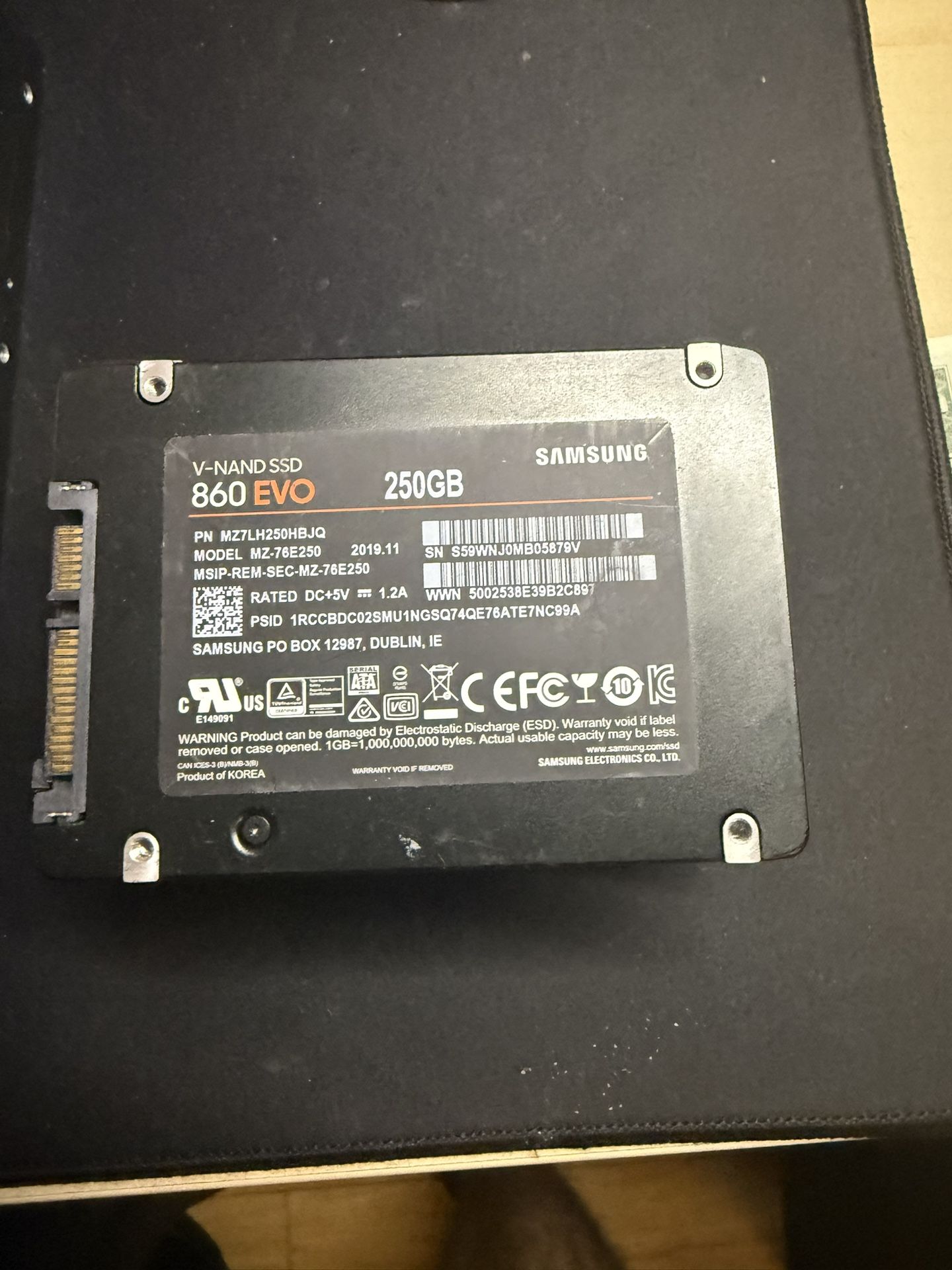 Samsung 860 Evo 250gb SSD