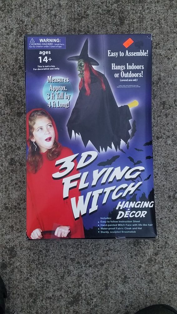 Flying witch Halloween decoration