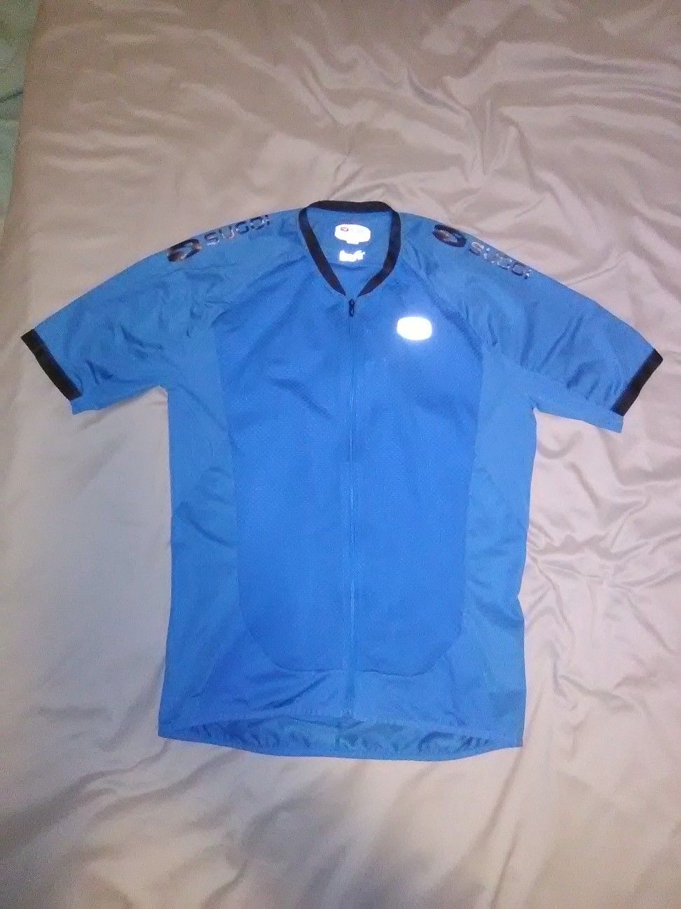 SUGOI Icefil cycling Jersey. Road Bike Jersey. Men's large. Blue bike shirt. Bicycle Racing Jersey