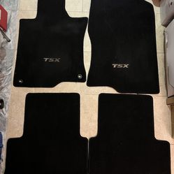 OEM 2009-2014 Acura TSX Black Floor Mats Carpet Nylon Front Rear 4PCS Sedan