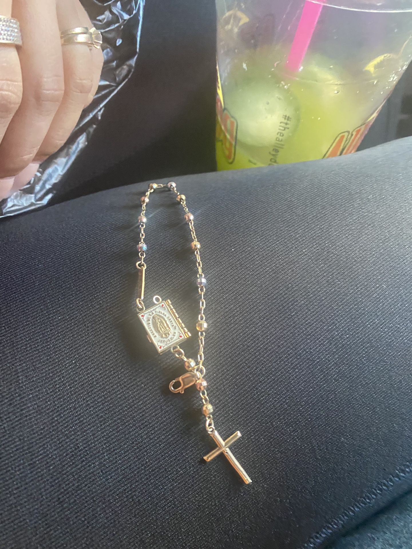 Rosary bible bracelet 14k 3 gold
