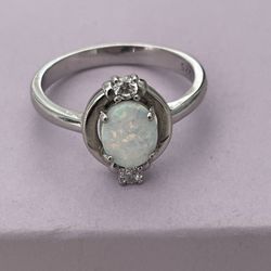 Opal Silver Ring