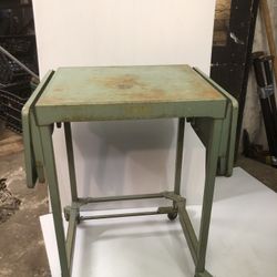Antique Industrial Metal Side Table 