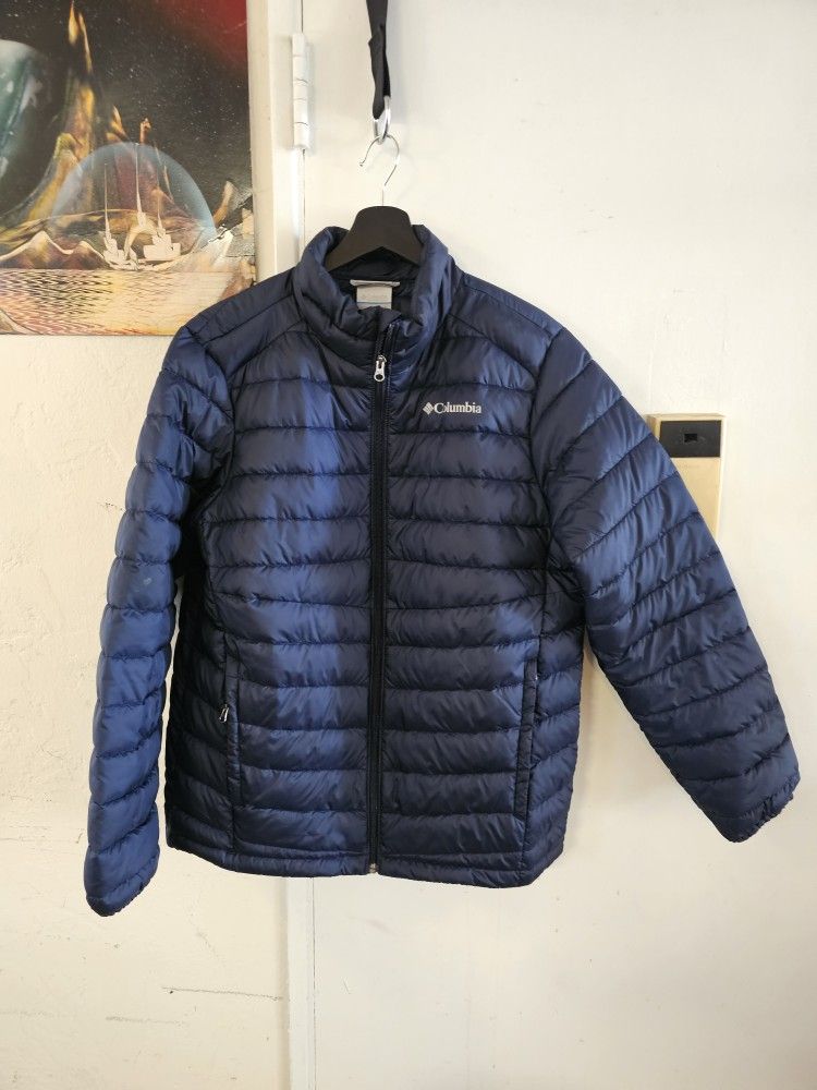 MEN'S RAIN JACKET BY COLOMBIA COLOR NAVY BLUE SIZE MEDIUM BRAND NEW