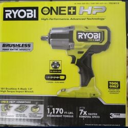 RYOBI Impact Wrench 18V Brushless Cordless 4-Mode 1/2 in. High Torque
