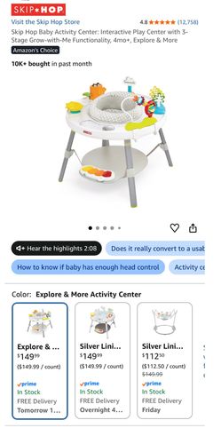 Activity Center Like New $50 retails $175