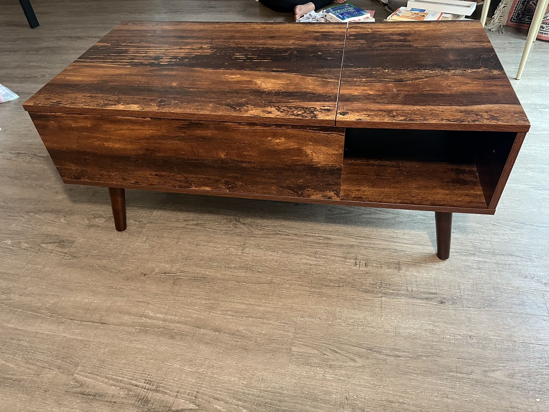 Coffee table - Lift Top Wood Coffee Table With Storage Modern Mid Century