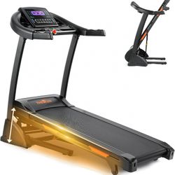 THERUN Incline Treadmill, Treadmill for Running and Walking, 300 lbs Capacity Treadmill with Auto Incline, Wide Belt, 3.5HP,  Black