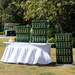 Set of 3 Champagne Wall Glass Holder 24", 33", 42" Green