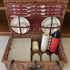 XL Vtg Brooks Brothers Picnic Wicker Basket