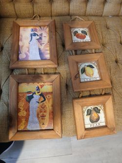 Vibrant Colors Picture Frames Hanging  Rope.
