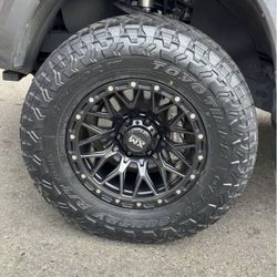 XM704 Matte Black 17x9 6x139.7 +0 Rims 275/70R17 Toyo R/T Trail Tacoma 4Runner GX460 GX470 Silverado