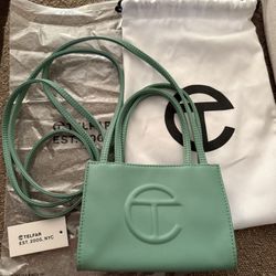 Telfar Small Tote Bag in sage (Vegan leather) 