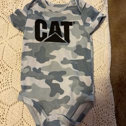 Caterpillar CAT Equipment Blue Camo Infant Bodysuit Size 18 Months