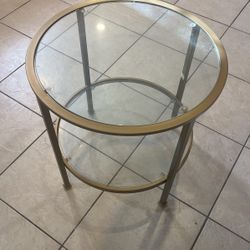 Circular Glass End Table