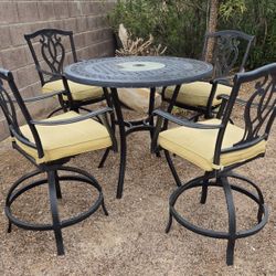 5pc Bar Dining Set Cast Aluminum