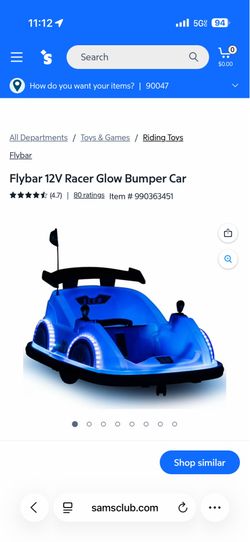 Flybar 12v Racer Glow Bumper Car