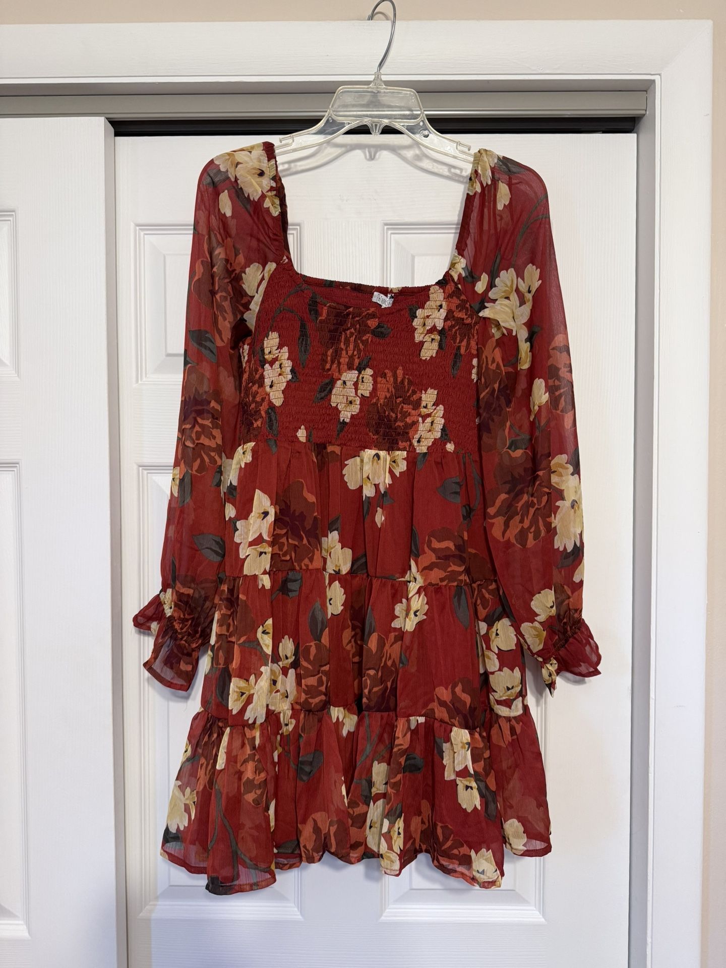 Brand New Patrons of Peace Rust Floral Dress - Size Medium